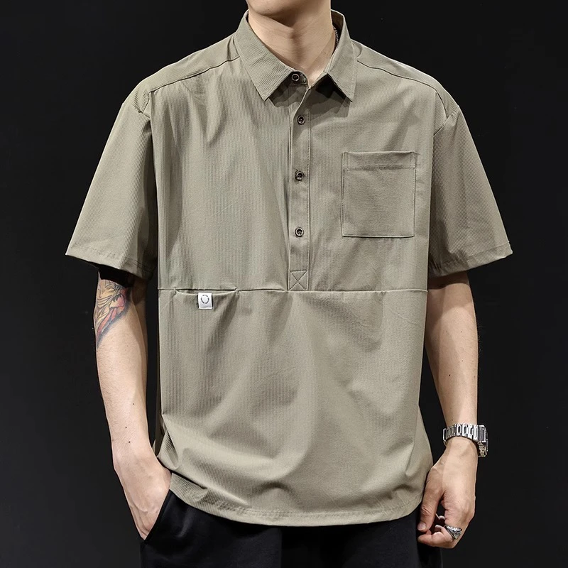 潮龛POLO衫男肌理感速干短袖t恤男潮牌夏季2025新款高端美式户外