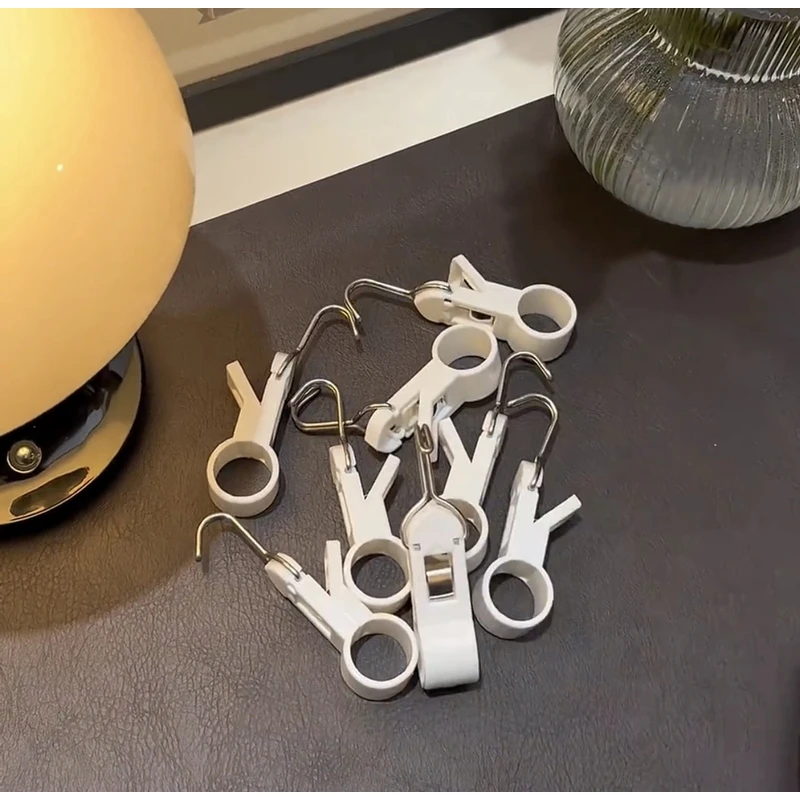 【四个装】夹管挂钩厨房夹子免打孔可活动套穿管塑料固定毛巾架夹