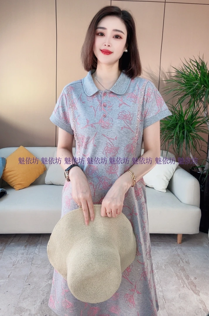 夏季新款时尚3D立体烧花图案连衣裙女529*X