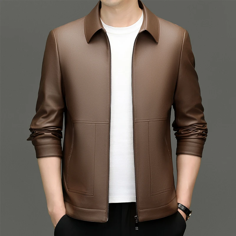 M9596秋冬新款福利男士高档商务休闲时尚夹克上衣保暖中青年外套