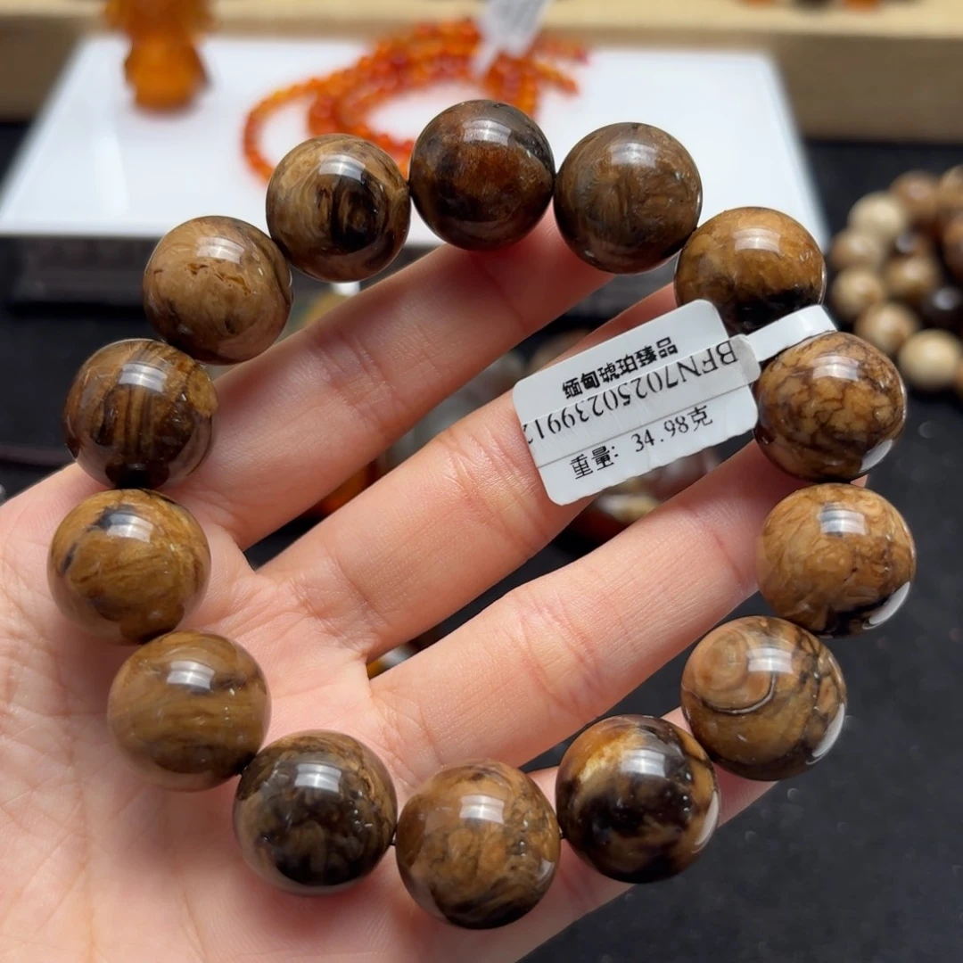 未镶嵌琥珀珠宝奇石16.5mm油根