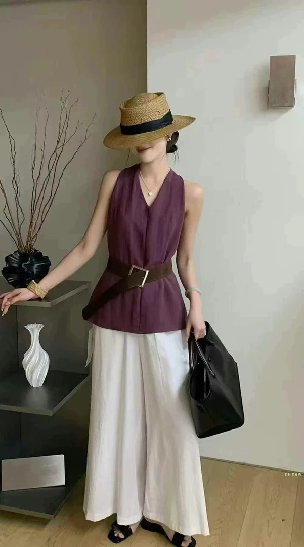 【2023】苹#无袖上衣+休闲裤【套装】