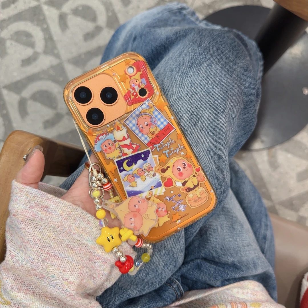 imd双层卡通插画星星人适用iphone16promax苹果15手机壳创意13/14