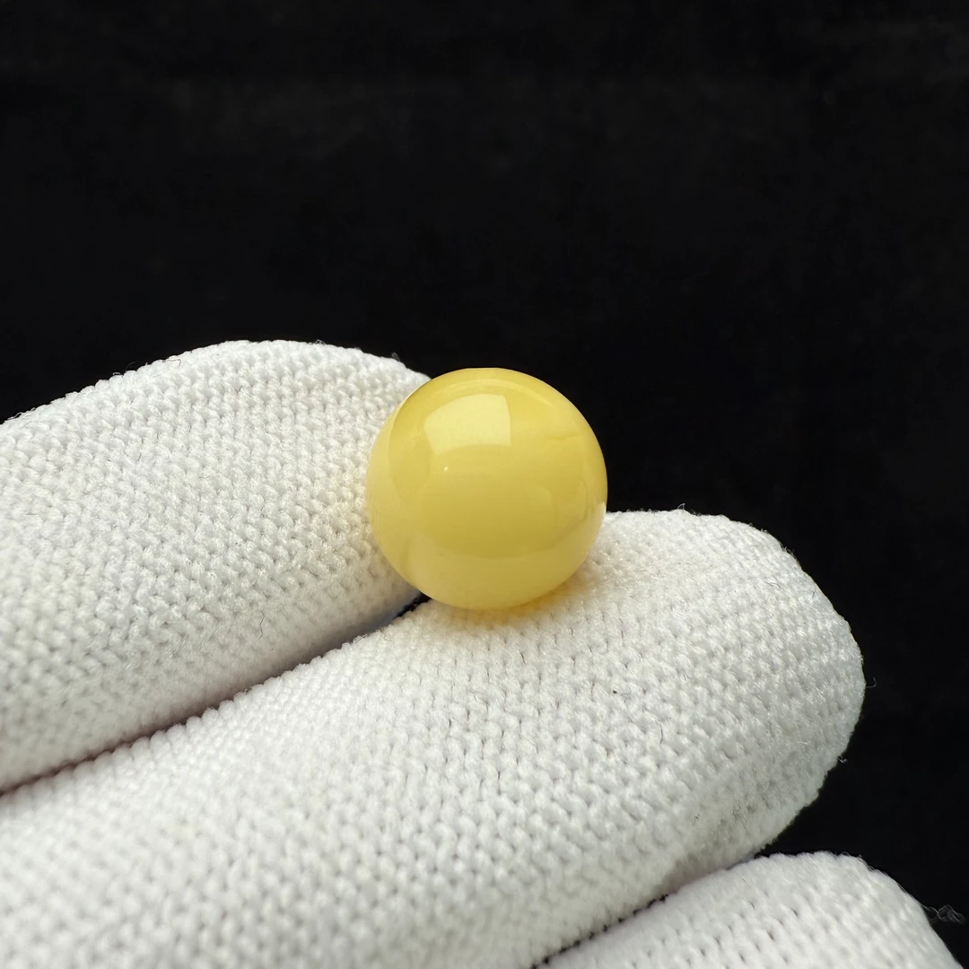 A3059天然蜜蜡 鸡油黄圆珠 12.1mm支持复检 假一罚十