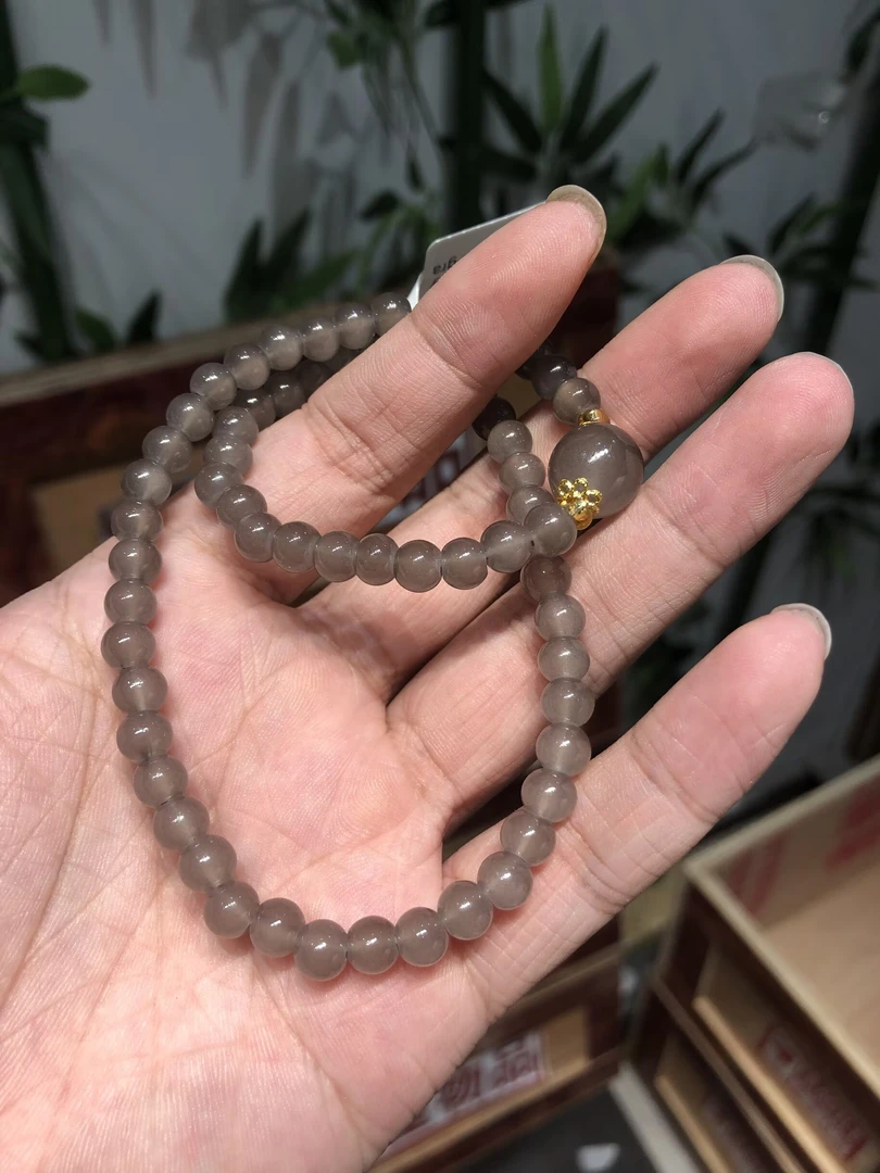 手链 手链烟灰色双圈手串S1480