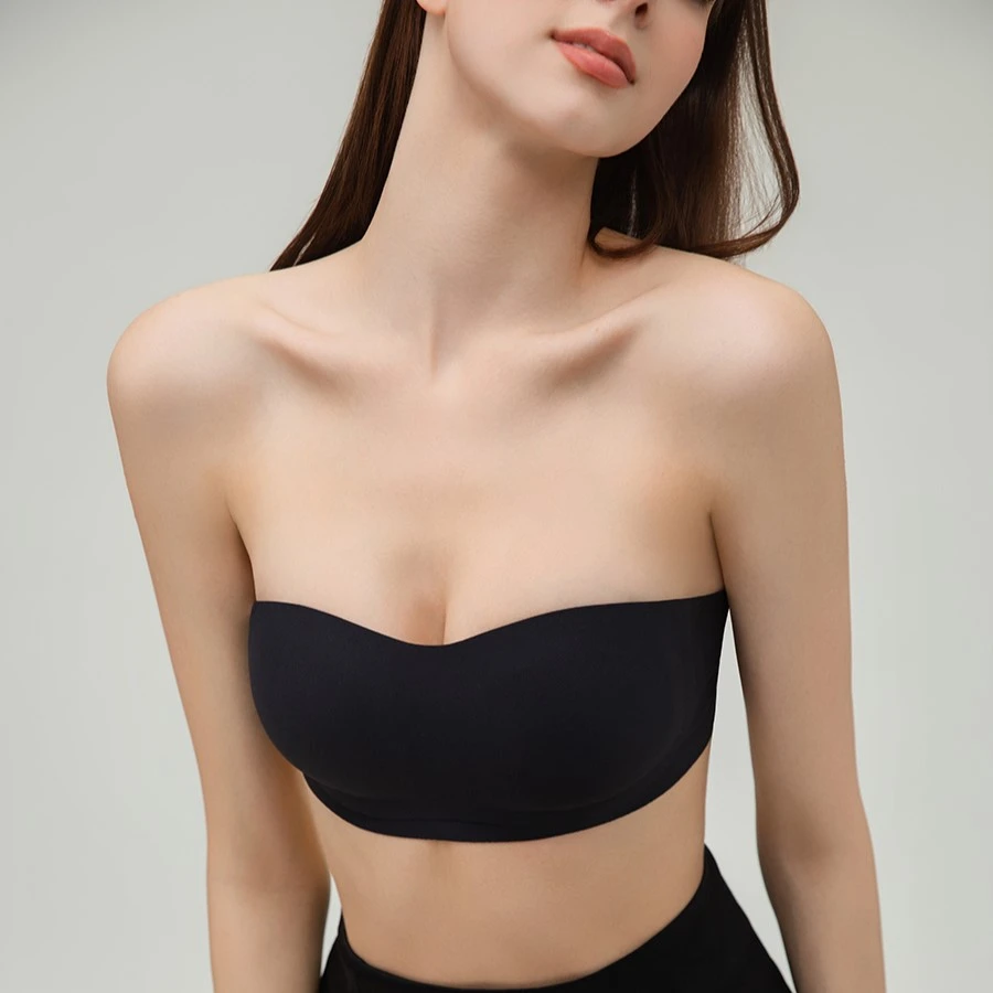 吟风抚羽夏季无痕隐形防滑抹胸 升温防滑网布非胶条肌肤不易敏感