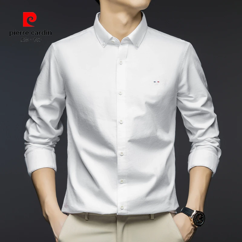 皮尔卡丹正品2025春季新款长袖潮流衬衫商务休闲薄款修身时尚简约