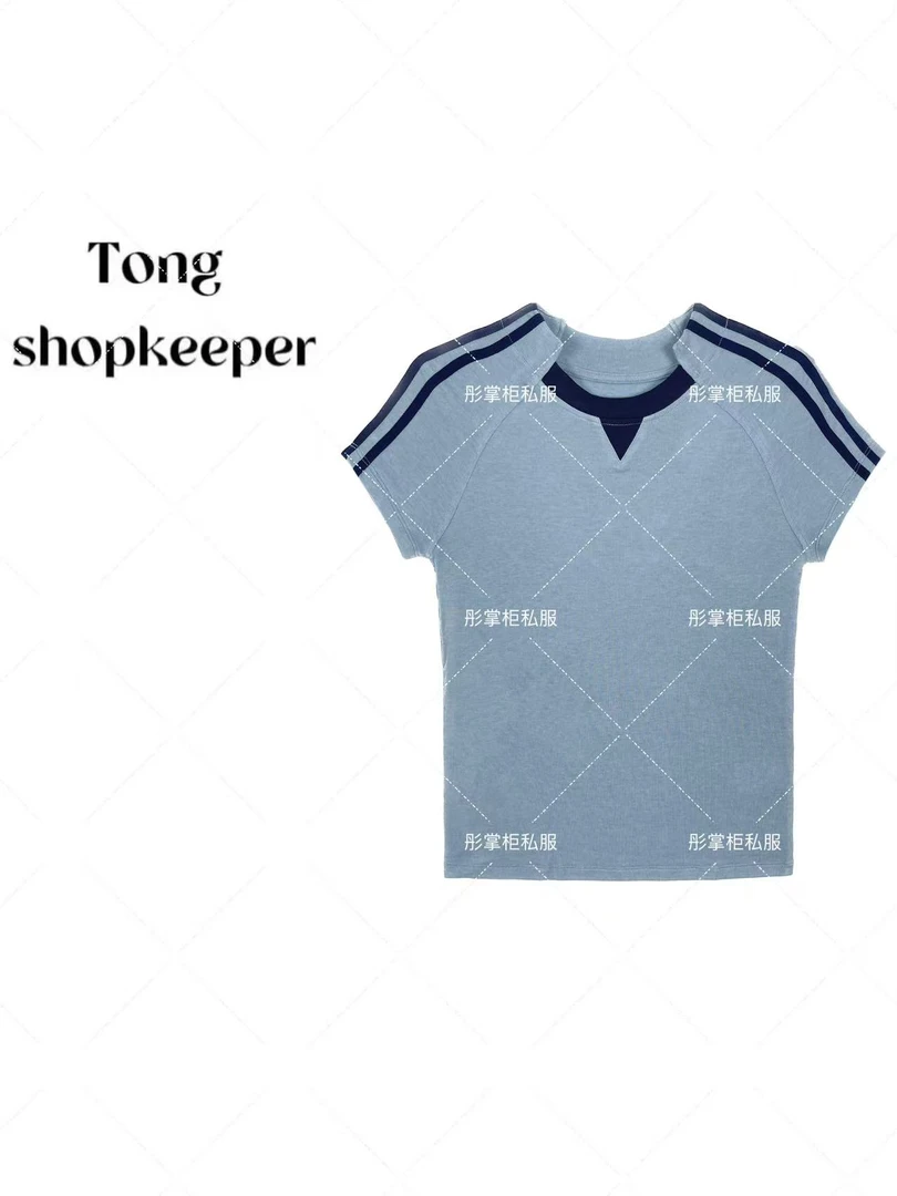 QJ/彤掌柜1681514 夏款2025掌柜原创莱赛尔天丝羊毛独特领口上衣