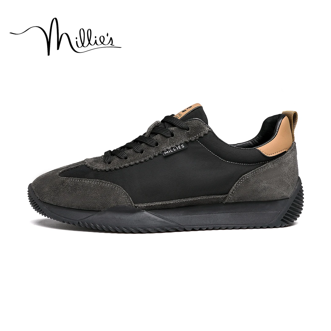 Millie's 妙丽 时尚德训鞋透气厚底轻便男士休闲通勤板鞋男鞋