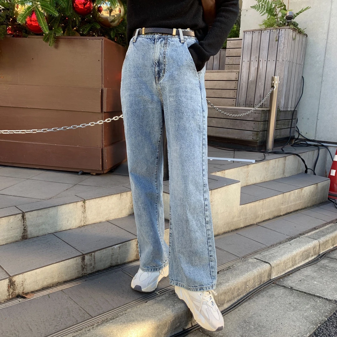 ASM ANNA◆  潇洒女人！洋气好驾驭 显瘦做旧阔腿牛仔裤A6018