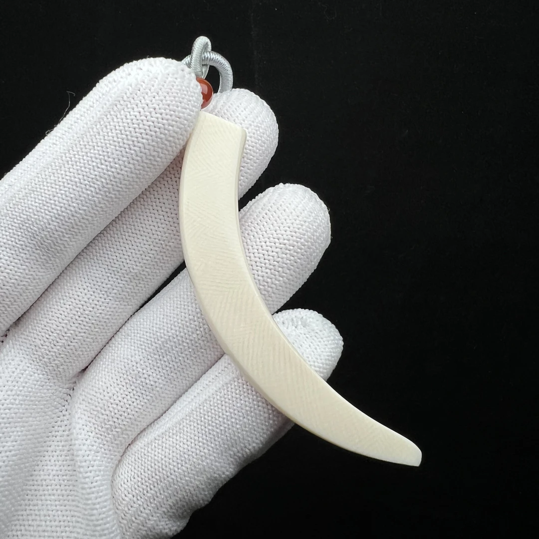 B2328天然猛犸牙 牙尖72.3mm一物一图 假一罚十