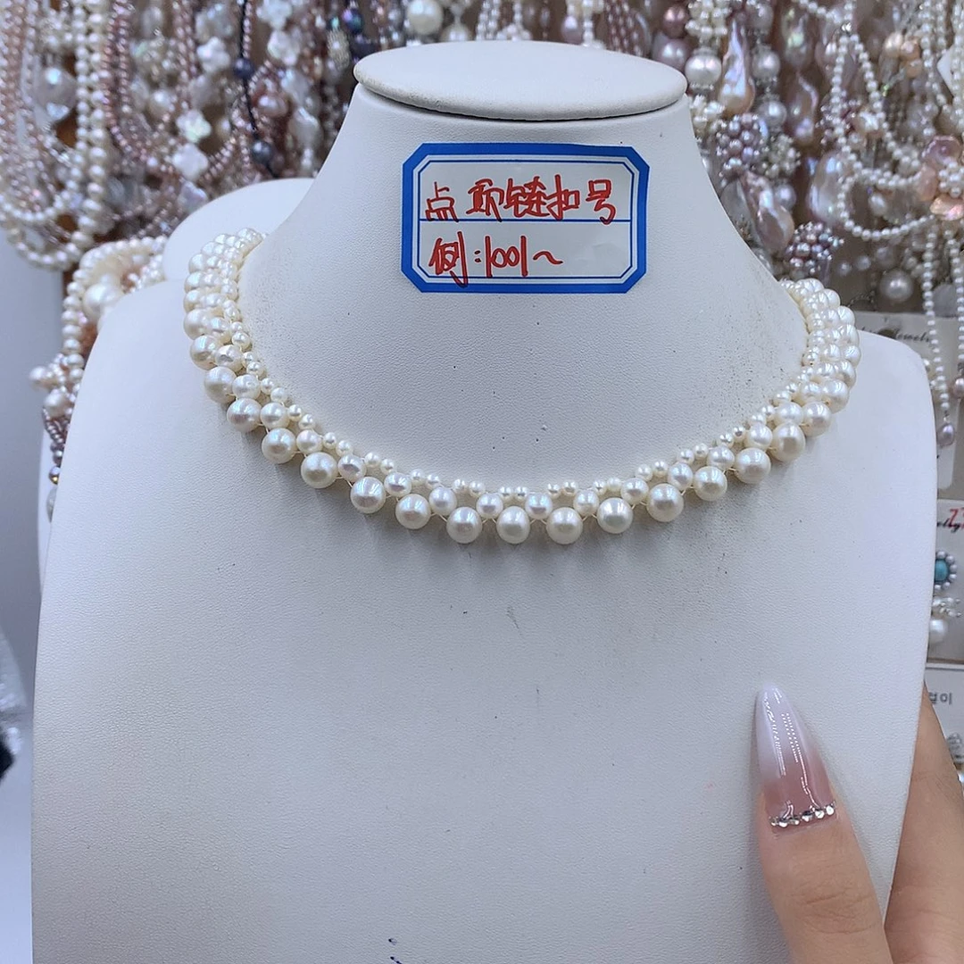 项链耳饰淡水珍珠银S925镶嵌