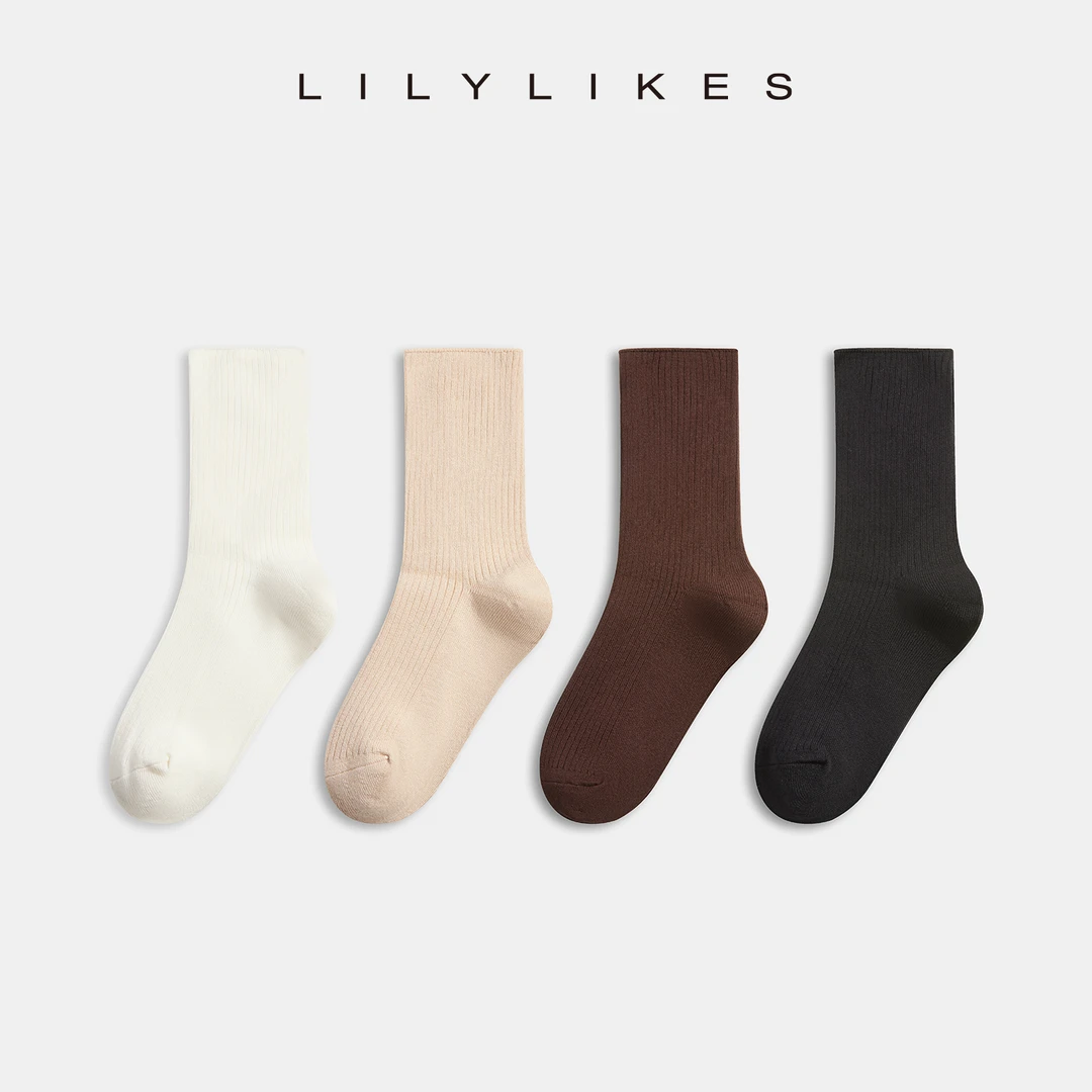 LILYLIKES-真丝羊毛坑条袜