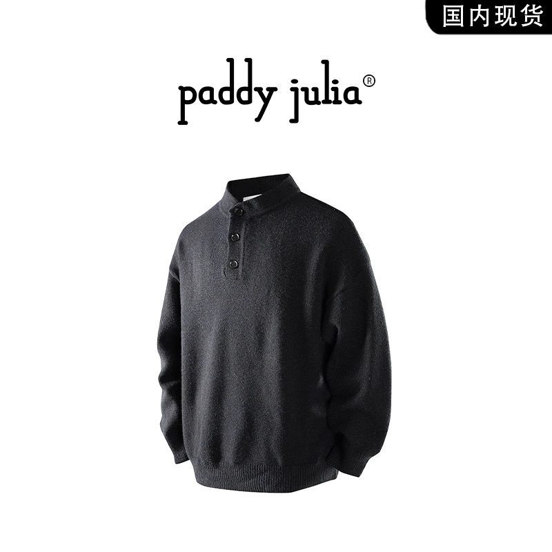 Paddy julia美式高级感毛衣男秋冬季休闲时尚宽松针织衫上衣男装