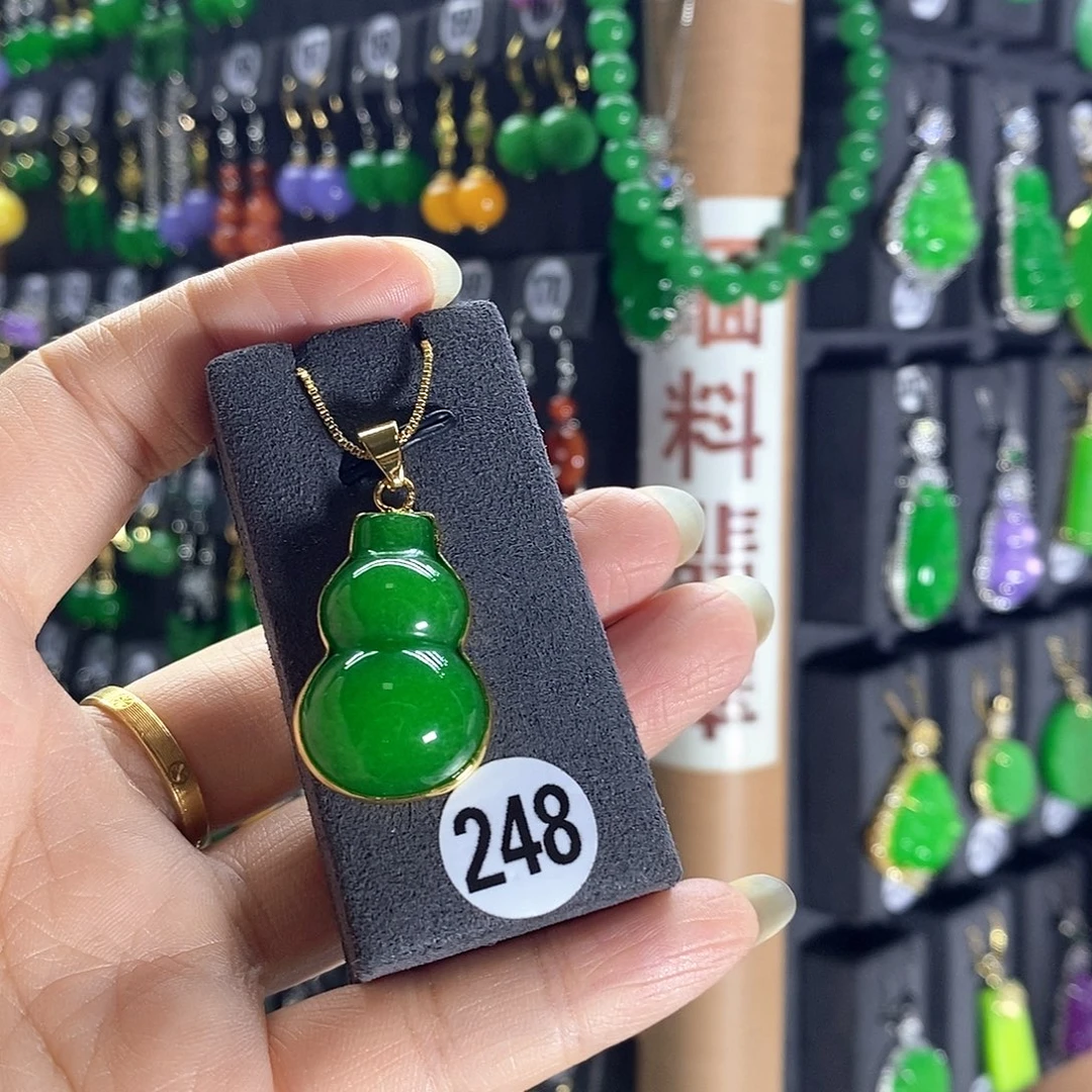 翡翠银S925镶嵌耳饰248