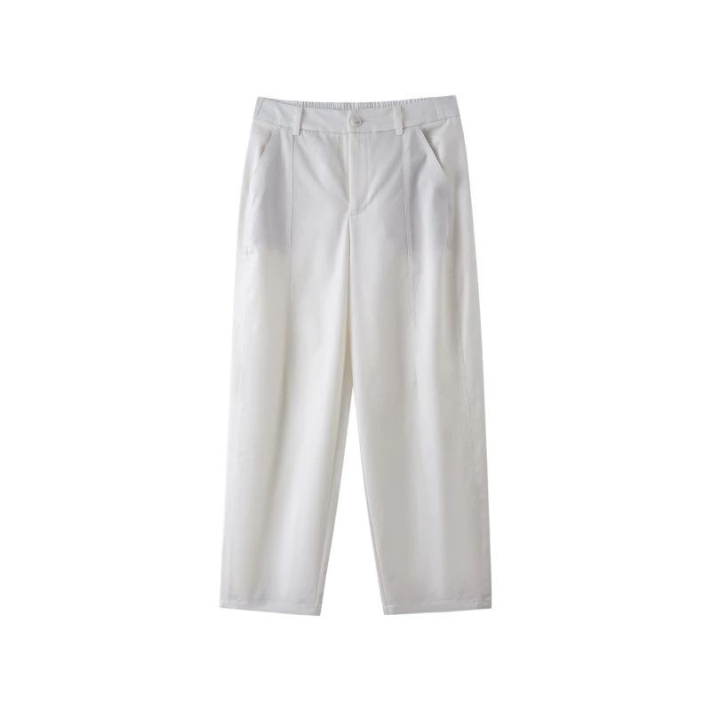 OOTDHOUSE九分裤极简风夏季休闲裤宽裤春夏百搭白色高腰时尚阔腿
