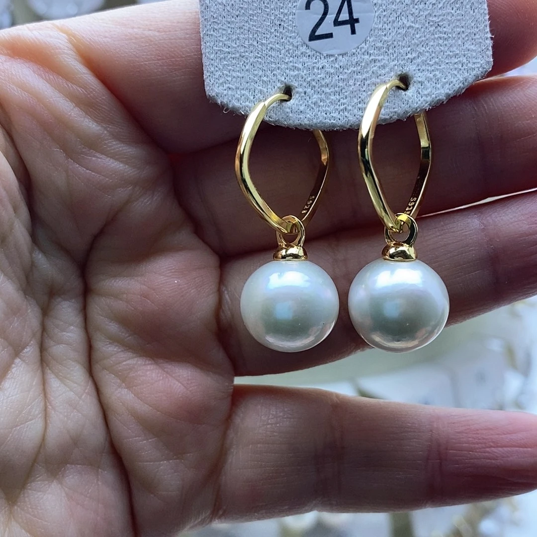 淡水珍珠耳饰银S925镶嵌