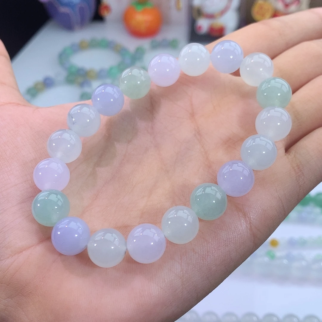 翡翠未镶嵌手链9号 糖果马卡龙手串