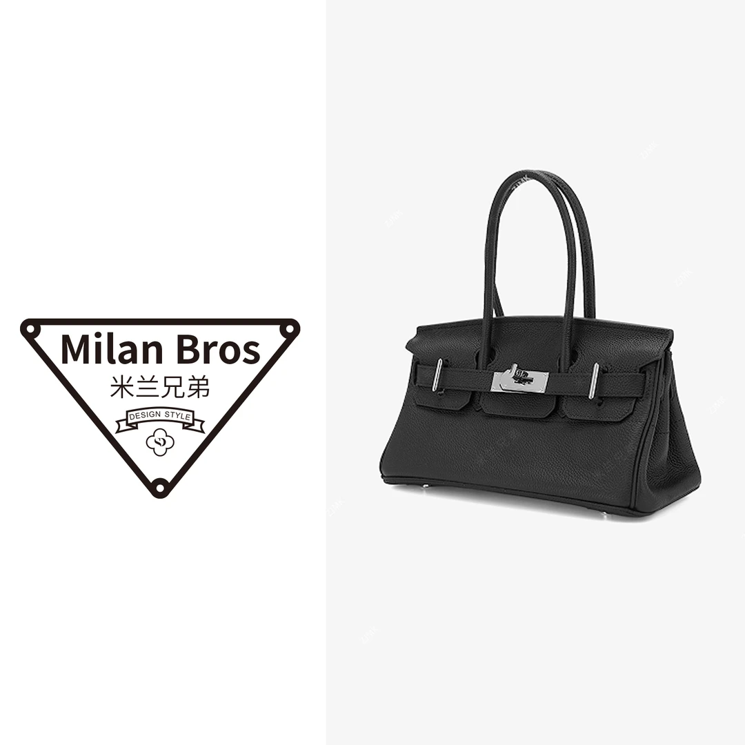 【米兰兄弟】头层牛皮中古凯丽子夜黑色