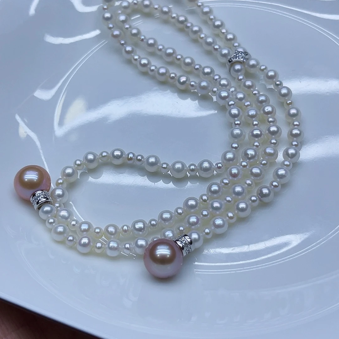颈饰银S925镶嵌淡水珍珠