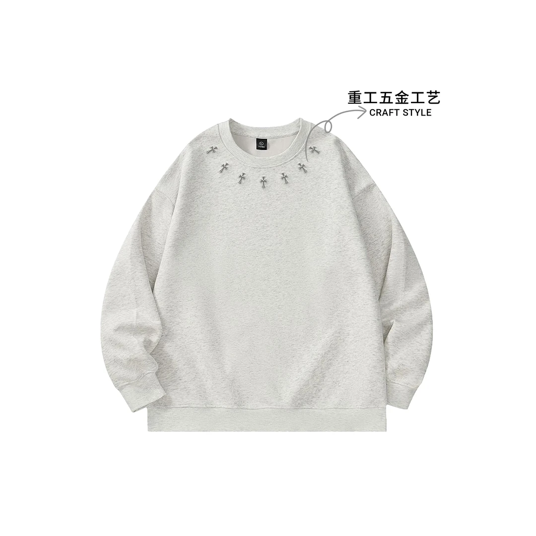 WY19-CP308 纯棉男女同款卫衣春秋季潮牌圆领卫衣