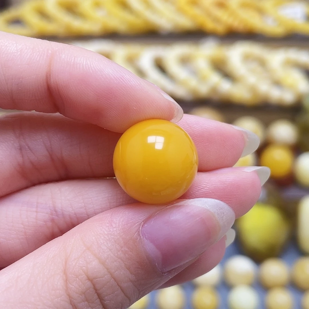 未镶嵌琥珀裸石15.8mm氧化款圆珠