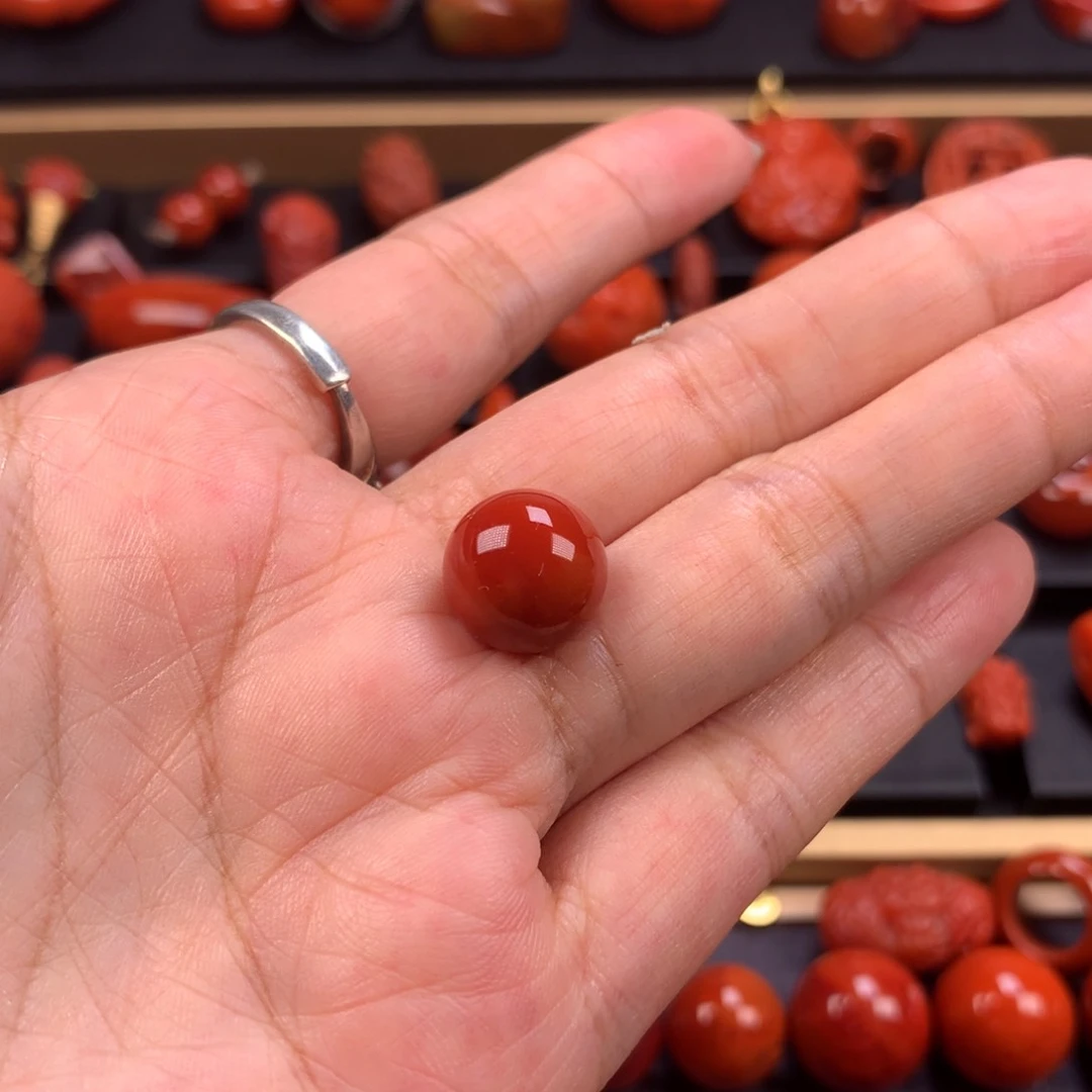 未镶嵌圆珠单珠12mm南红玛瑙