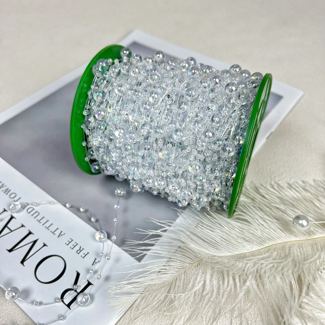 【杍静优选】8+3炫彩透明珠链diy手工材料串珠创意装饰