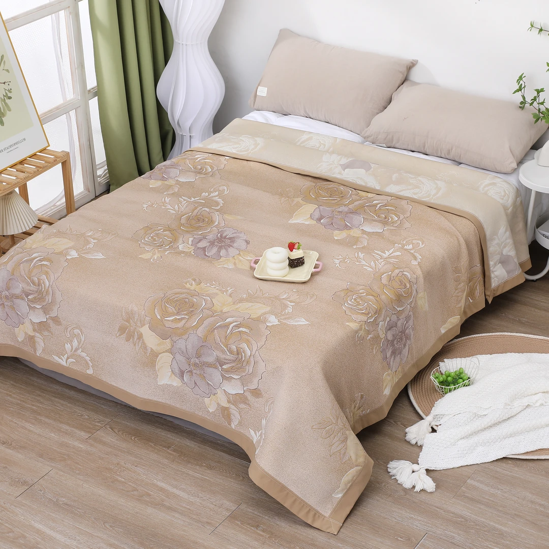 【镜花水月-黄】230*250cm姆米溢彩珍珠恒温毯