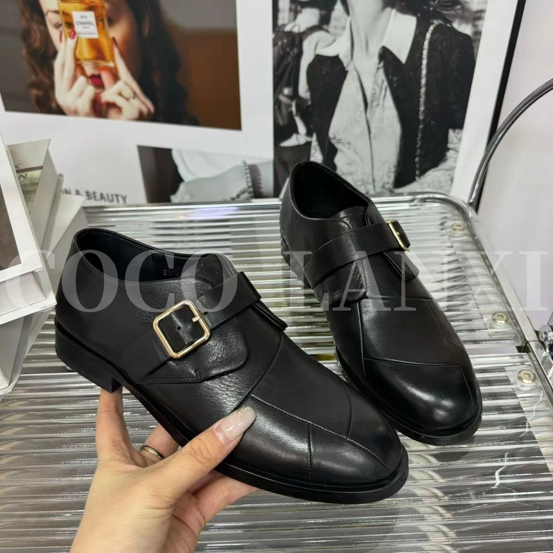 【COCO LANXI】时尚百搭黑色经典英伦风平底气质乐福鞋25LF029LX