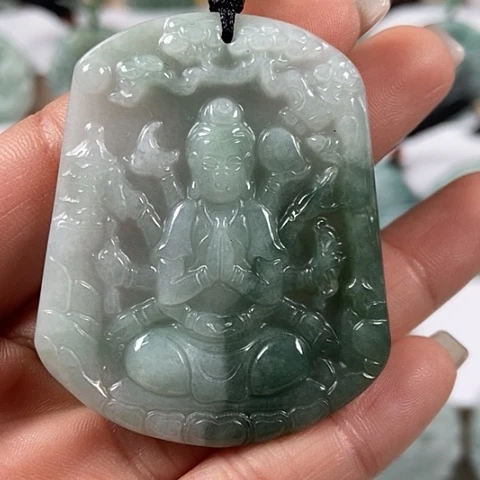 翡翠颈饰未镶嵌千手观音福利