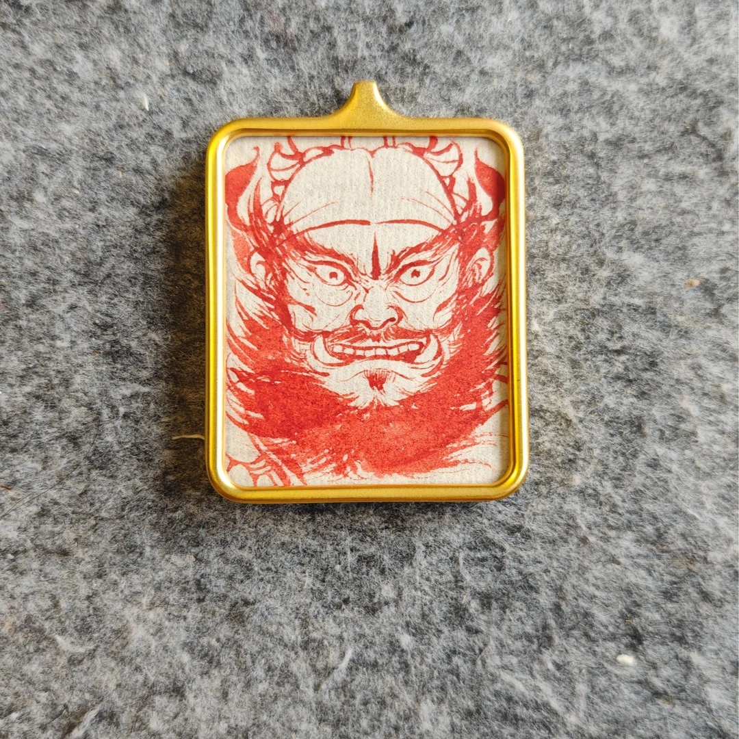 钟馗财神关老爷真武雷祖纯手绘道系唐卡吊坠车挂