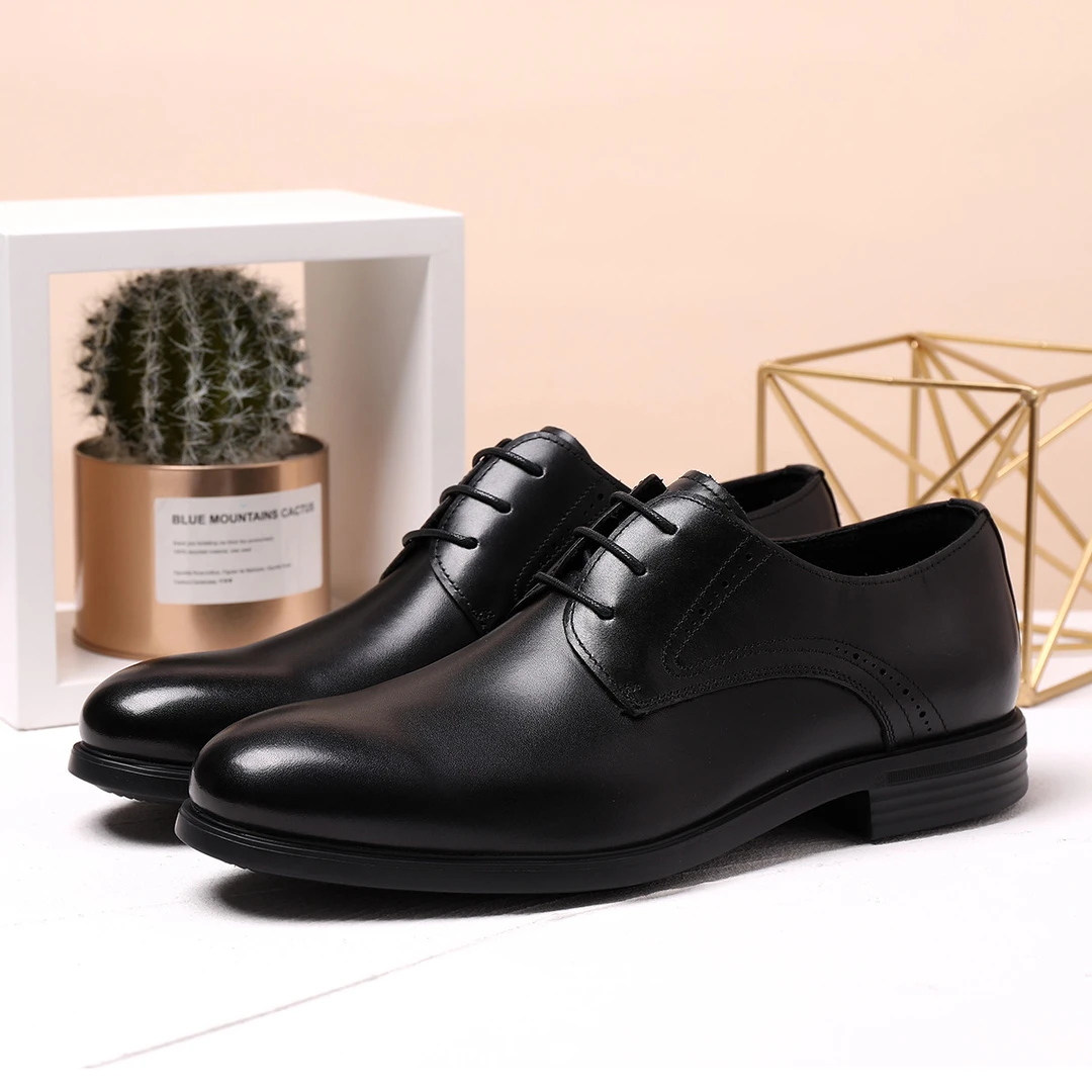 B074-男皮鞋透气真皮英伦系带商务单鞋德比鞋221599260
