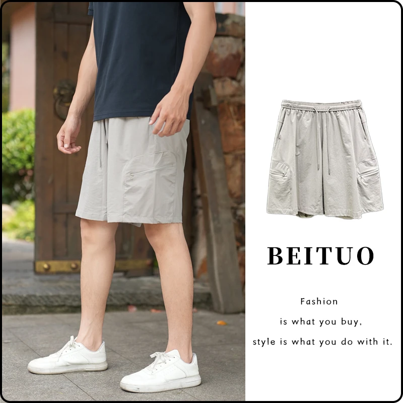 男士短裤爆款2025新款户外薄款五分裤运动速干裤男冰感百搭裤子