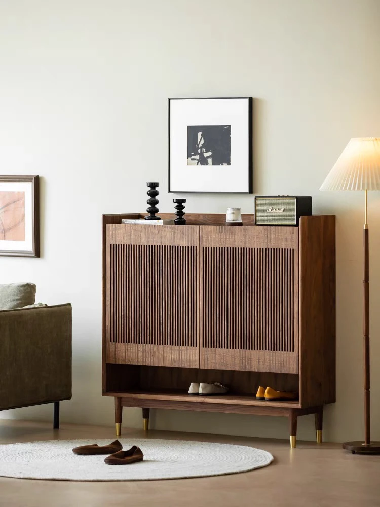 忆美森北美黑胡桃木鞋柜入户玄关柜