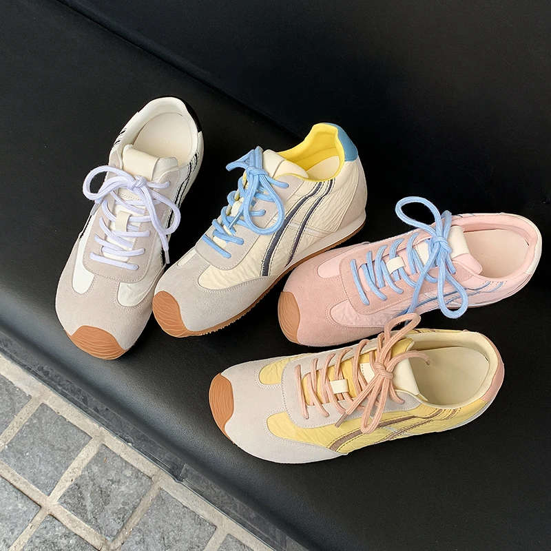 内增高女鞋德训春夏欧若风低饱和度简约潮流鞋子复古阿甘芭蕾舞鞋