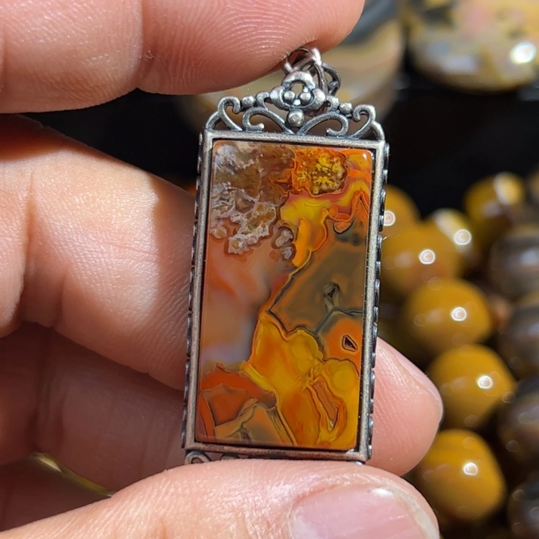 狂***风玛瑙/玉髓合金颈饰