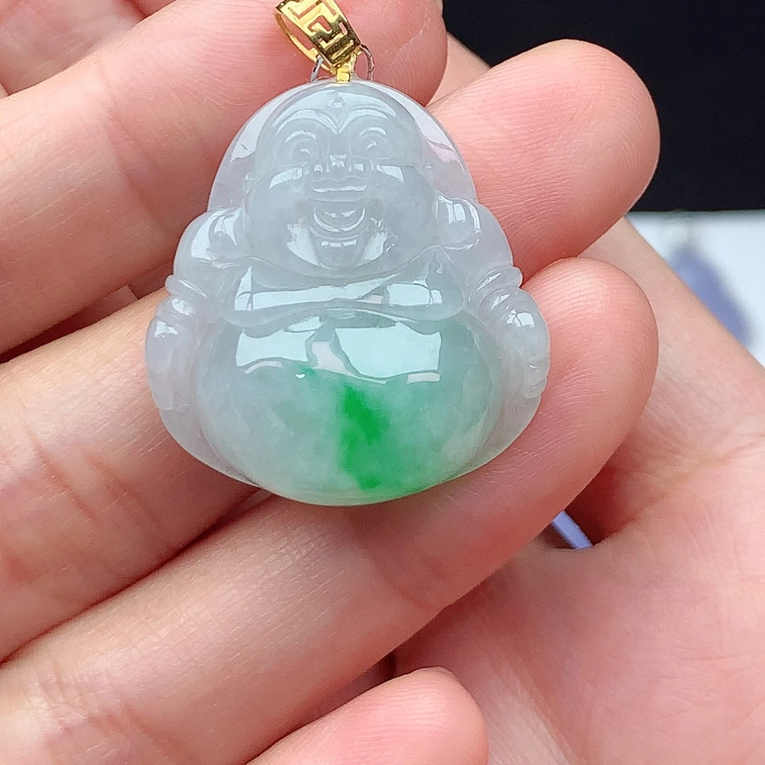 ****风颈饰18K金镶嵌翡翠