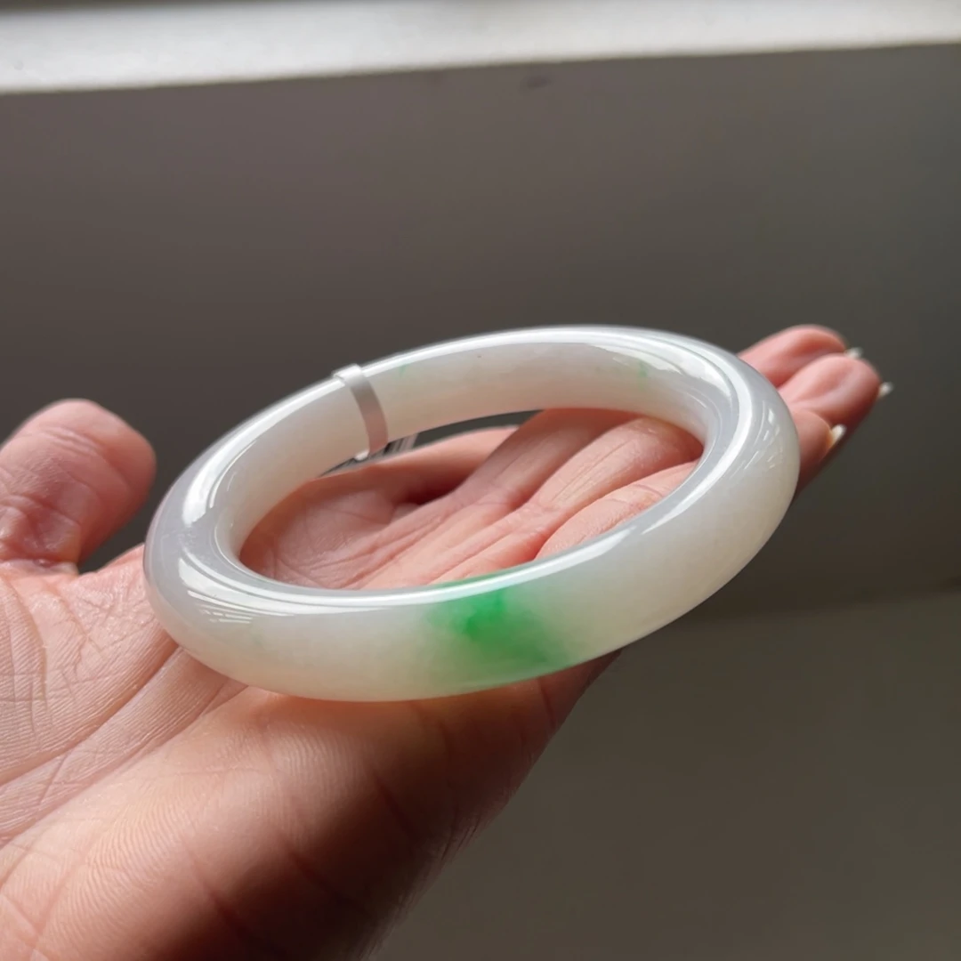 蓝***·翡翠未镶嵌手镯57.4圈三天鉴赏期（分单）