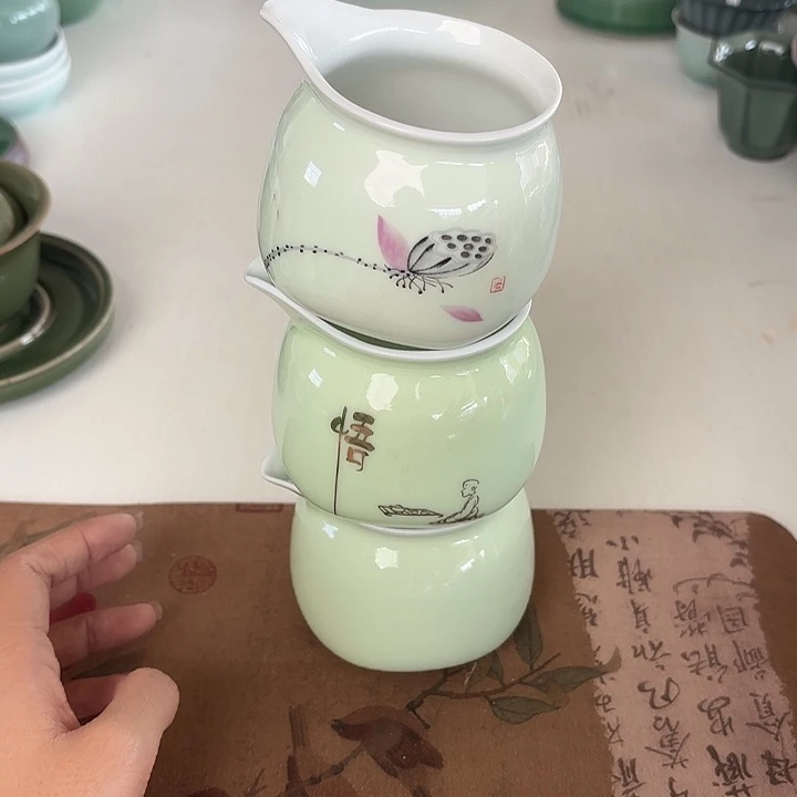 龙泉云间青瓷小米茶器