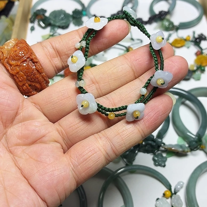 翡翠未镶嵌手链桂花手链