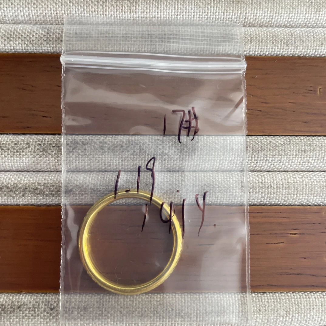 克重1.19 17号 圆棍碎冰冰戒指 足金999