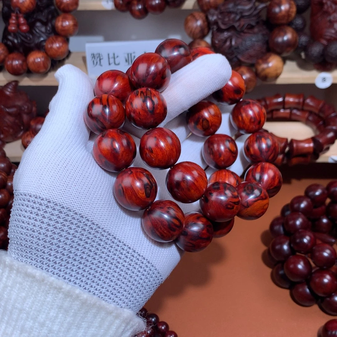 普***民染料紫檀（血檀）2.0血檀手把件高油密-
