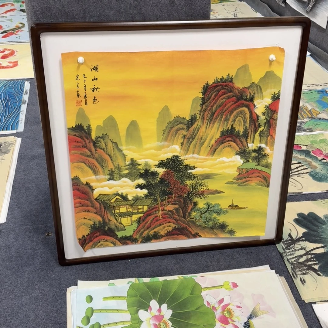 国画68×68不带画框手绘画画画