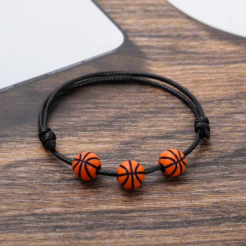 铜合金亚克力手链手工编织蜡线篮球足球排球网球运动手链户户外运