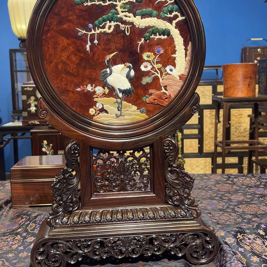 【闪购商品】红酸枝木类成套家具尧台屏