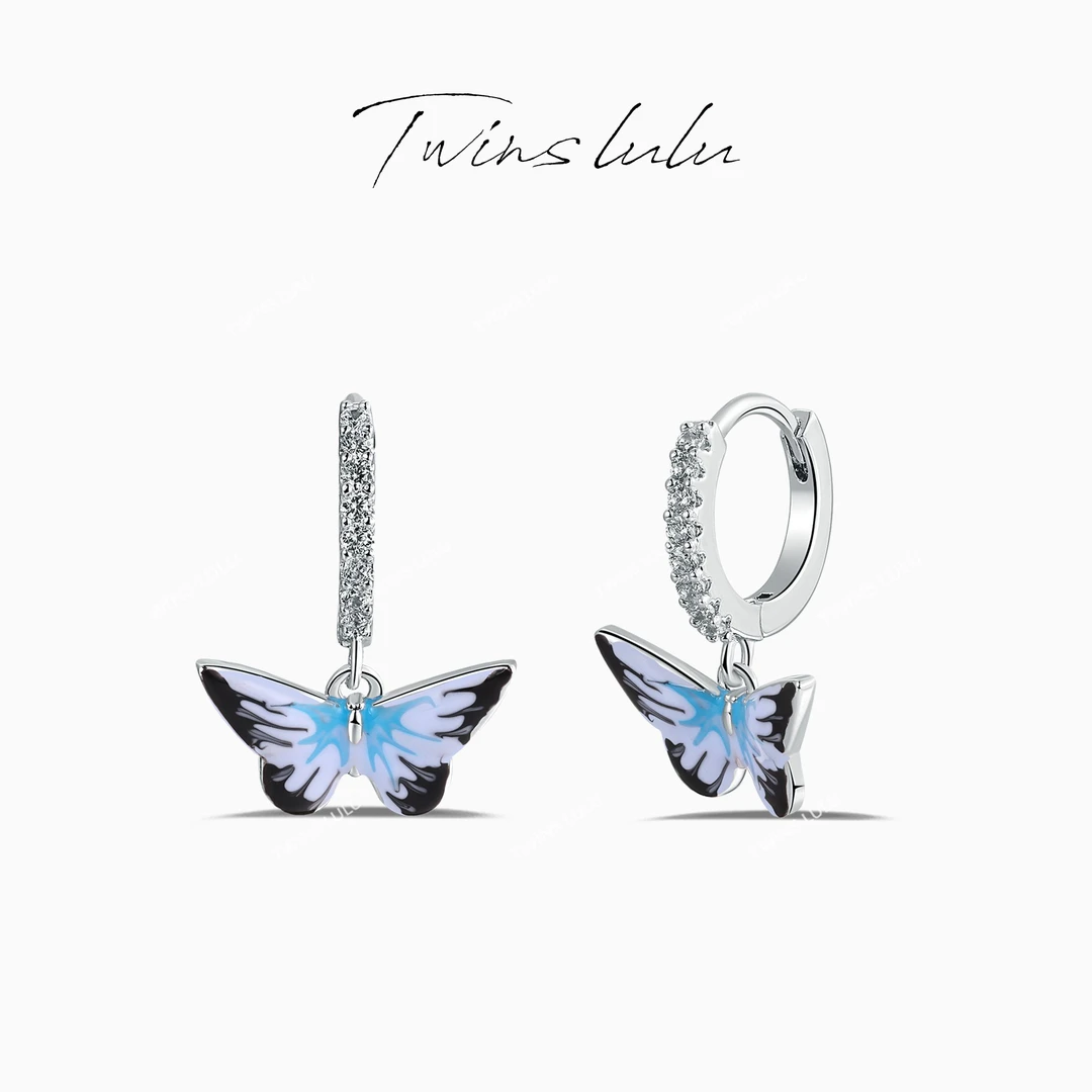 TWINS LULU 镀K金  时尚气质小众新款简约蝴蝶耳环新年款TSL1875