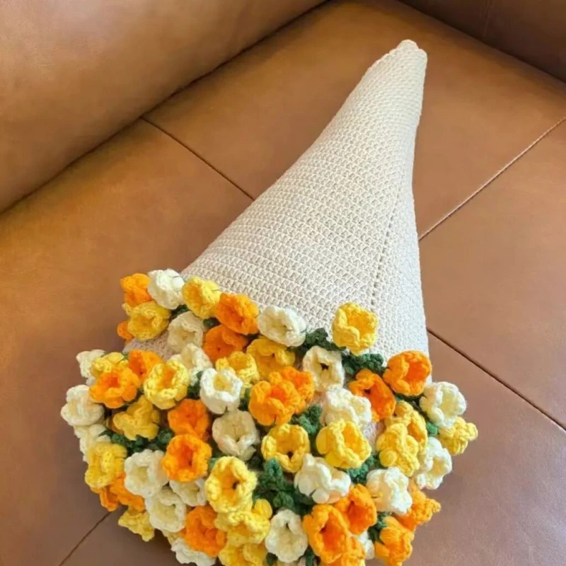 毛线手工diy花束毯子材料包钩织毯子变花束礼物创意手作送女友礼