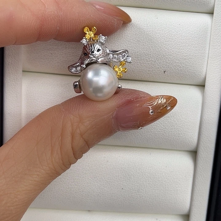 海水珍珠吊坠(不含链)银S925镶嵌