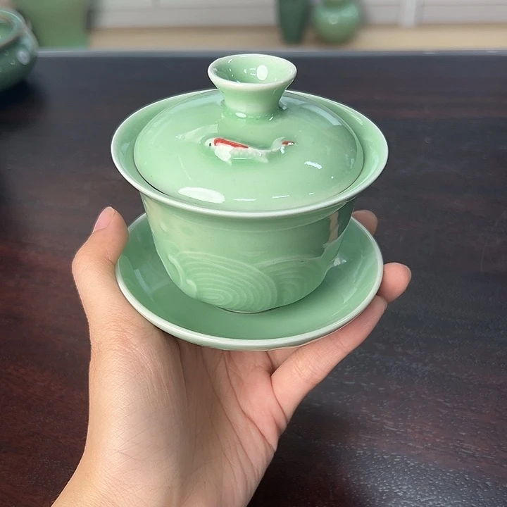 龙泉云间青瓷小米茶器